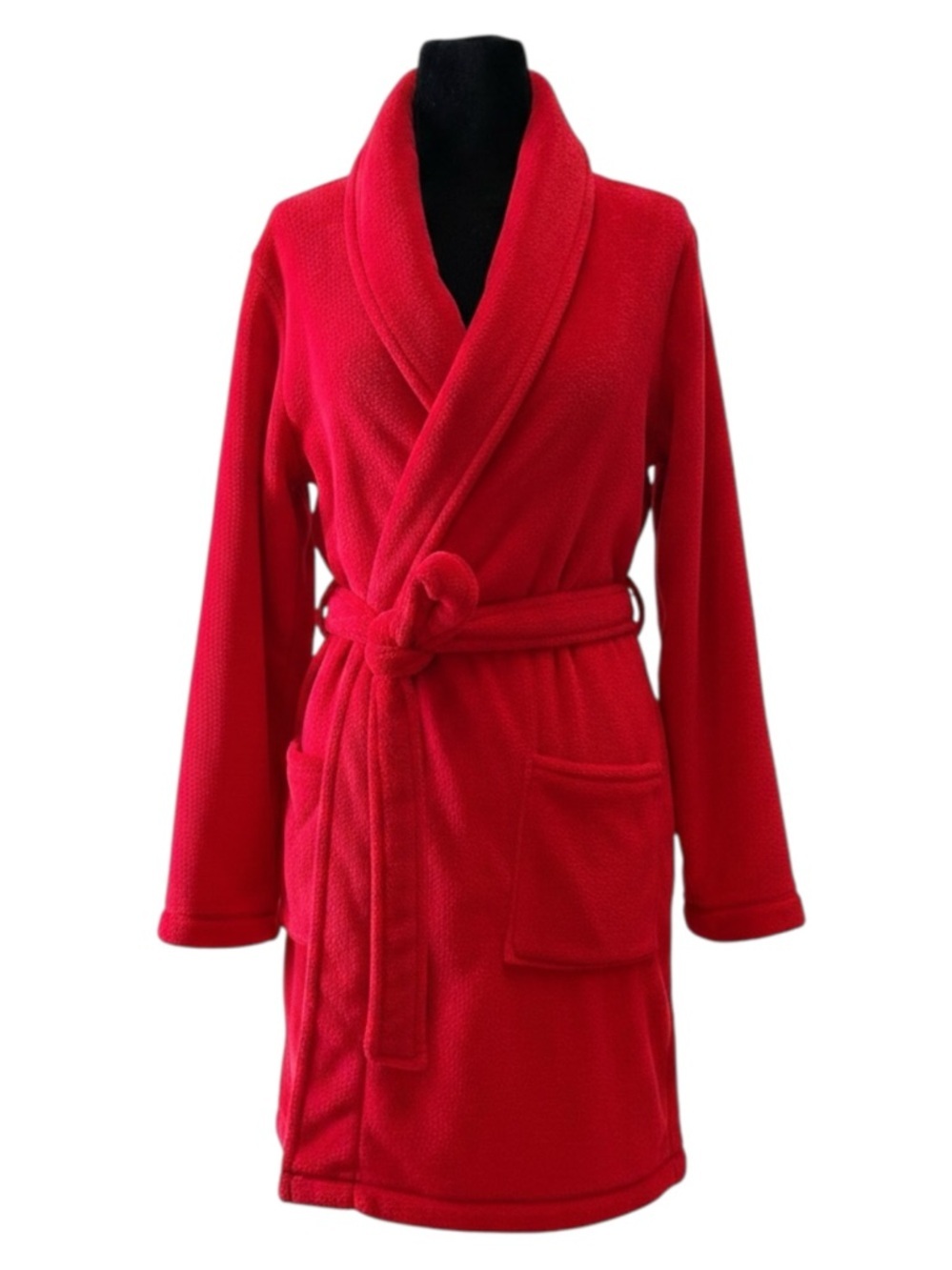 Joe Fresh Women’s Cozy Red Fleece Robe - Shawl Collar Size Small